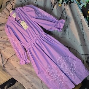 Purple Embroidered Dress